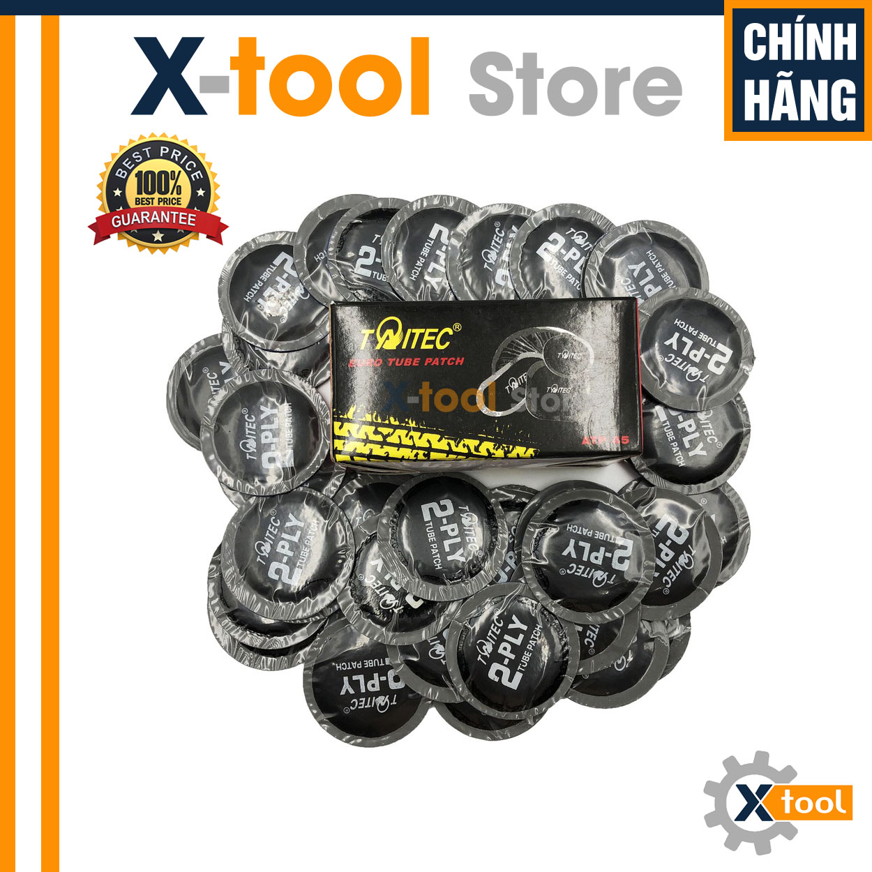 Miếng Vá Săm,Vá Lốp,Vá Vỏ Không Săm Xe Máy,Ôtô - ATP45 Kích thước 45mm (Hộp 40 miếng )
