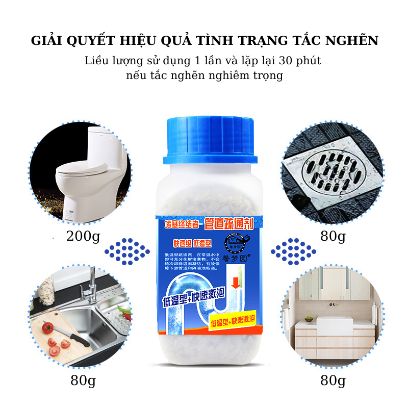 Bột thông cống cực mạnh Yuhao siêu thần thánh thế hệ mới