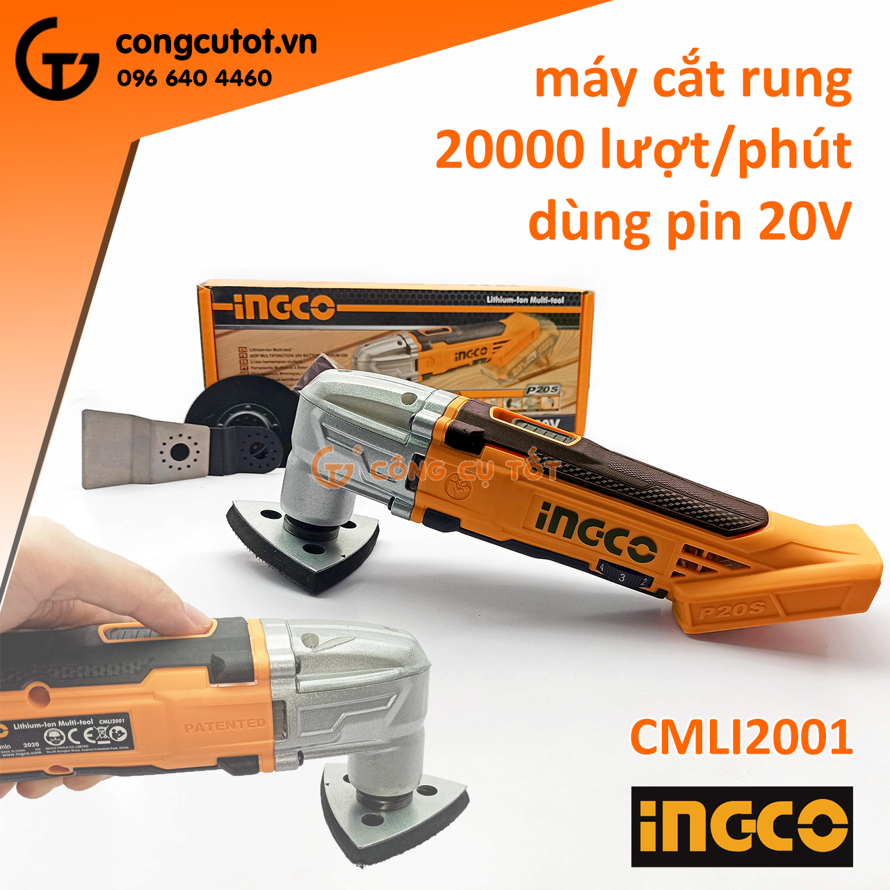 Máy cắt rung đa năng dùng pin lithium 20v ingco cmli2001