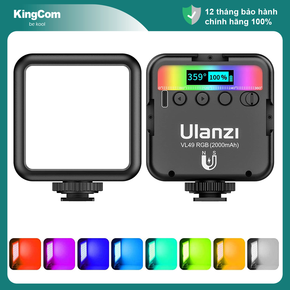 Đèn led ulanzi vl49 rgb dành cho máy ảnh, điện thoại