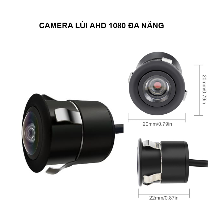 Camera lùi ô tô HQ190 dạng nhấn chuẩn AHD1080P