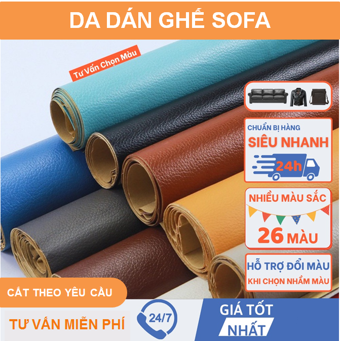 Da dán ghế sofa bị rách, bọc ghế xe ô tô, sửa chữa đồ da - Vải da PU tự dính - Da simili bọc ghế, loại chuyên bọc nội thất hàng chuẩn.