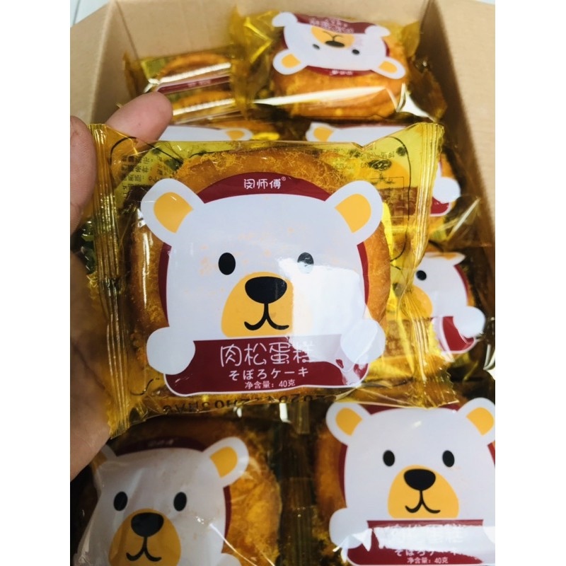 Hot sales cheap Bánh bông lan ruốc chà bông bé gấu 40g