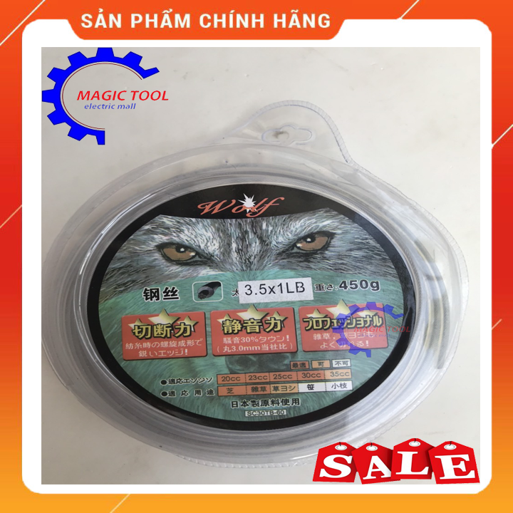Cuộn cước cắt cỏ lõi thép cáp 3,0mm -3,5mm dùng cho máy cắt cỏ 450g