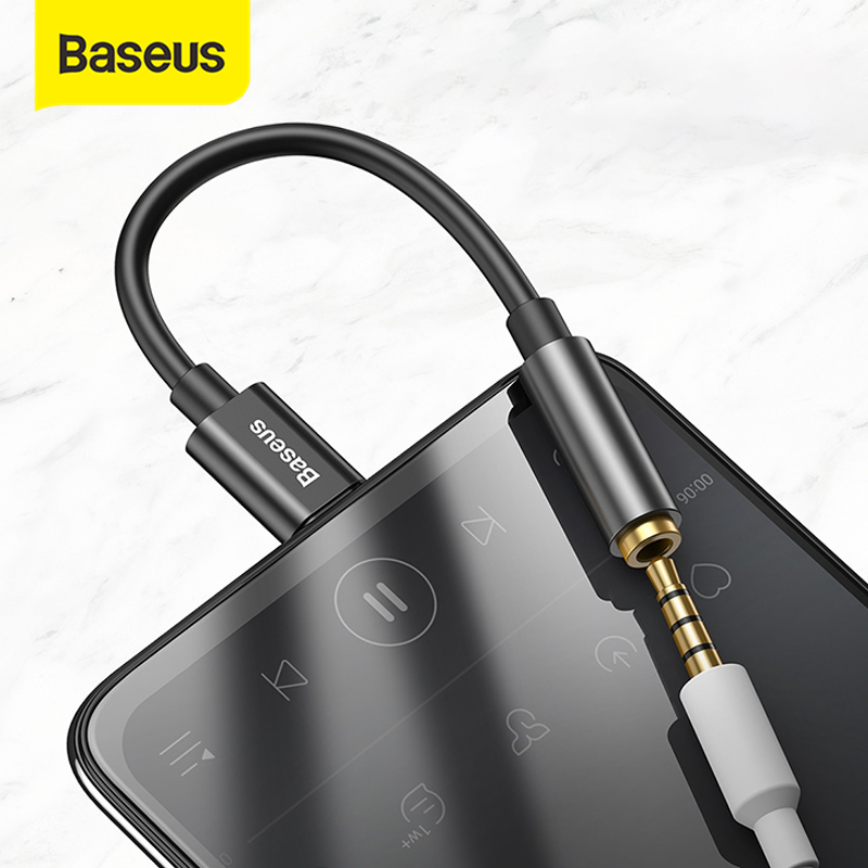 Baseus USB Type C đến 35mm Bộ chuyển đổi AUX USBC Type-C sang 35 mm Jack Tai nghe âm thanh Bộ chuyển đổi OTG cho Huawei Xiaomi Samsung Note 10