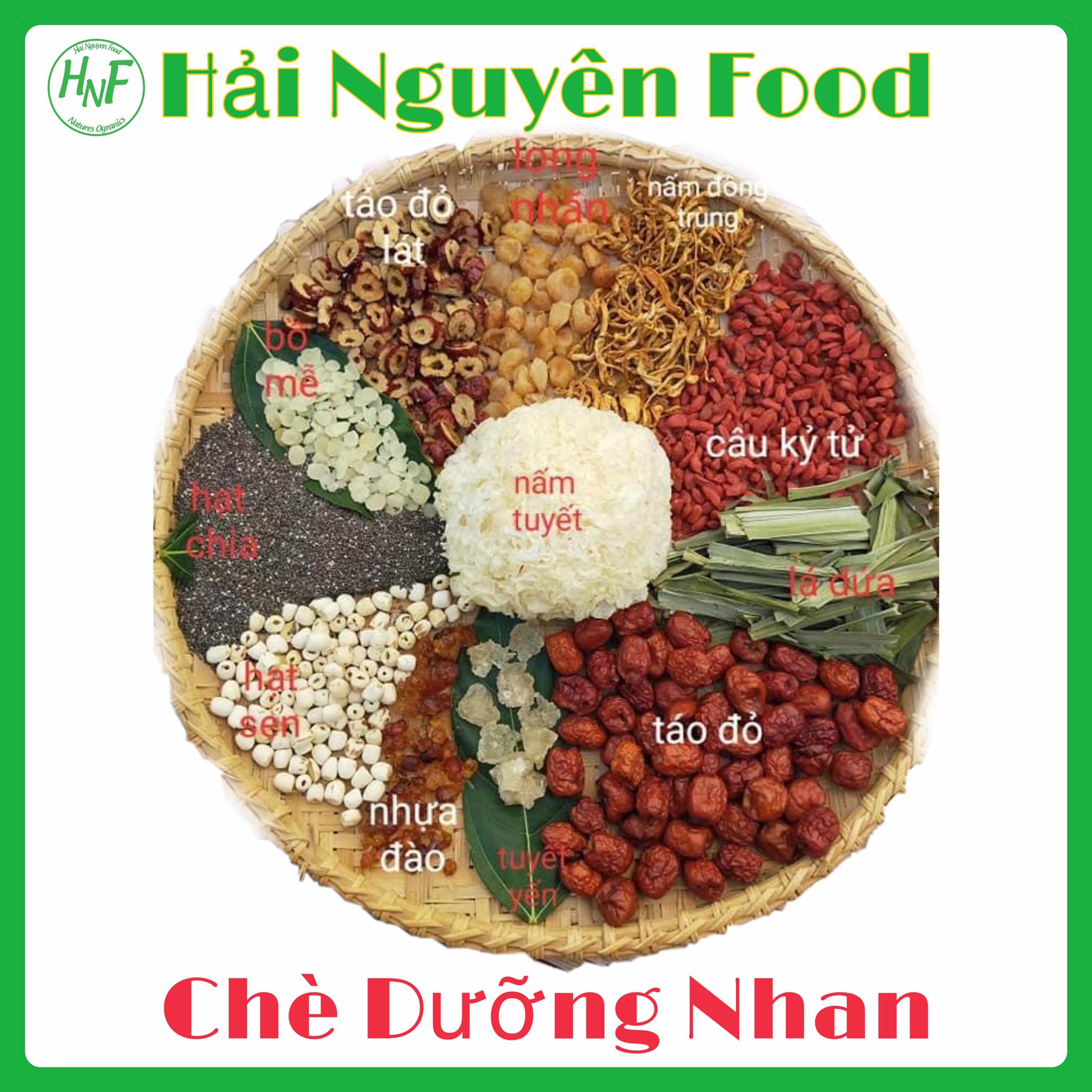 Nguyên liệu nấu chè Dưỡng Nhan (chè Tuyết Yến) 12 vị 400gr nấu được 3-4 lít nước