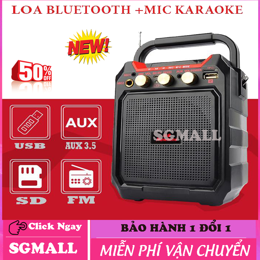 Loa Bluetooth nội địa Nhật Bản KÈM MICRO - Kết nối Bluetooth, Kiểu dáng năng động hiện đại, Trang bị 3 loa kép, Bass khỏe chắc âm thanh cực hay - Loa Di Động Bluetooth nghe nhạc - Bảo hành Lỗi 1 ĐỔI 1 toàn quốc - Sgmall