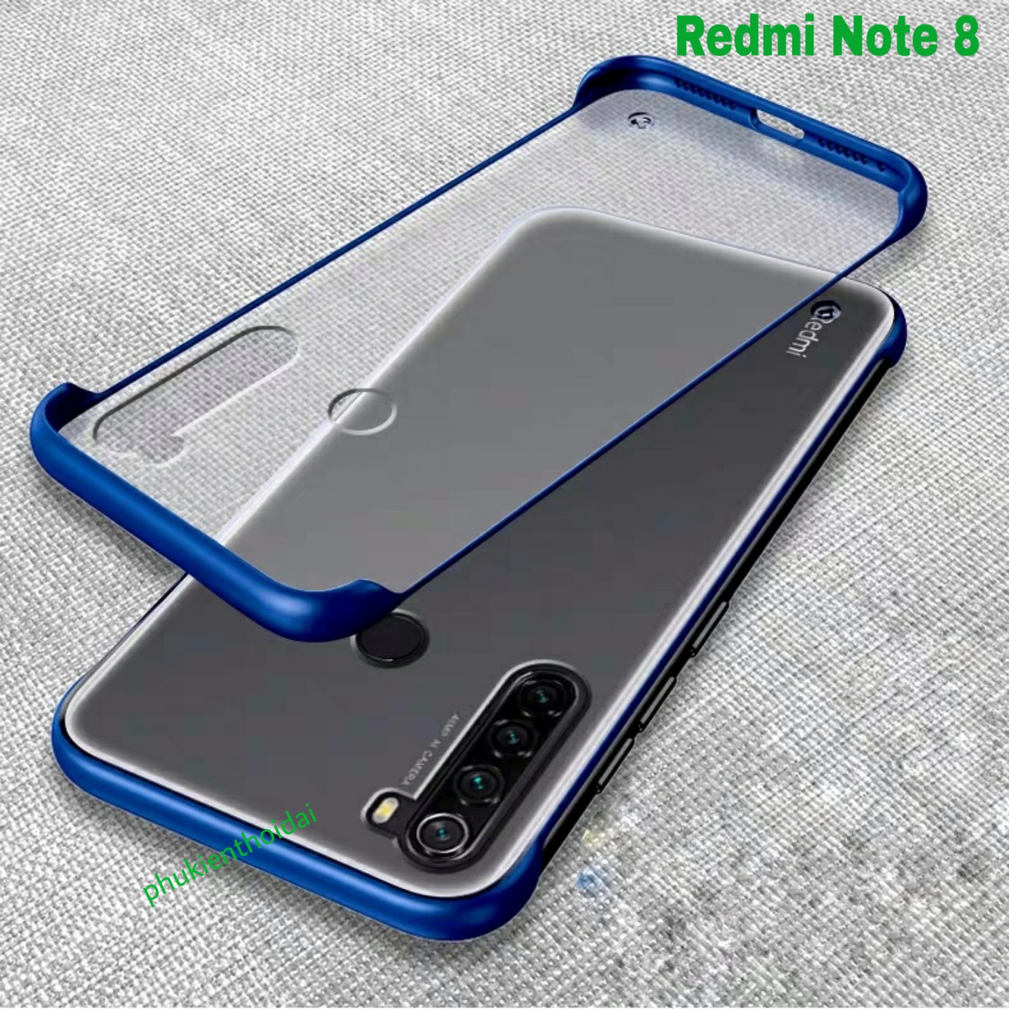 Ốp lưng Xiaomi Redmi Note 8 trong nhám mờ siêu mỏng không bo cạnh