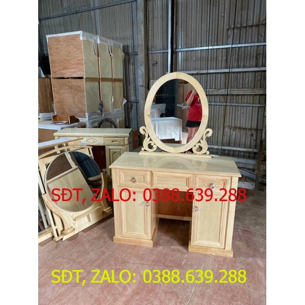 Bàn phấn gỗ sồi rộng 1m .