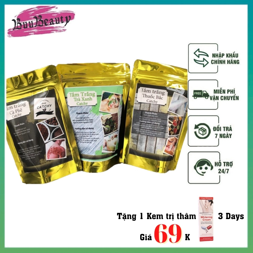 [FREESHIP+QUÀ 69K]Combo 20 Tắm trắng da toàn thân Catchy,tắm trắng như spa tại nhà,trắng hồng,tăng độ đàn hồi da,giảm thâm mụn,an toàn cho da - BuuBeauty