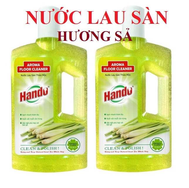 Bộ 2 chai nước lau sàn hương sả Hando 1 lít/chai MSS878