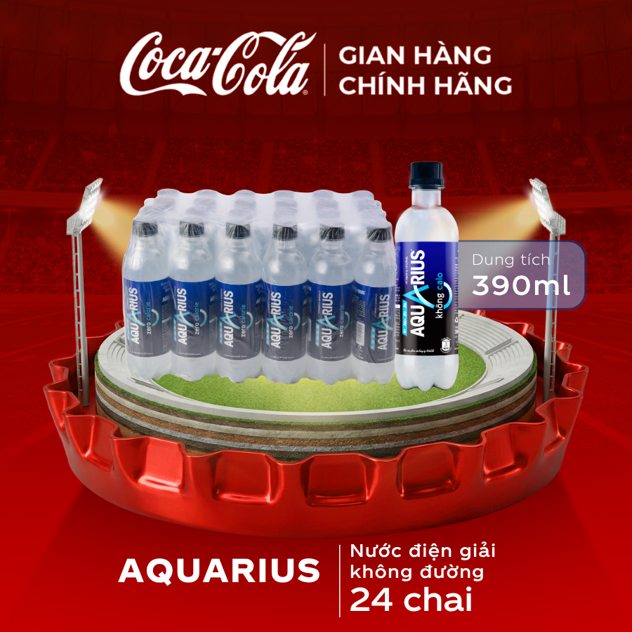 [SIÊU SALE ] Lốc 24 Chai Nước Điện Giải Bù Khoáng Không Đường Aquarius Zero 390ml/Chai Sale 5.5 Coca-Cola Chính Hãng_LD