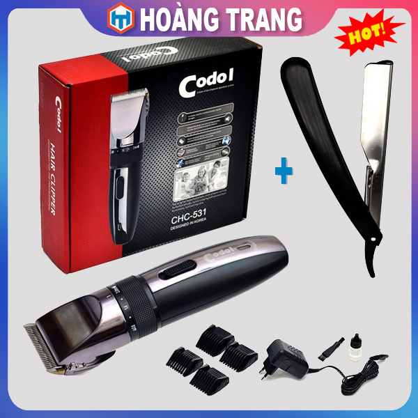 Bộ tông đơ cắt tóc Codol 531 Hàn Quốc, máy tông đơ cắt tóc người lớn, trẻ em không dây chuyên nghiệp cao cấp pin trâu