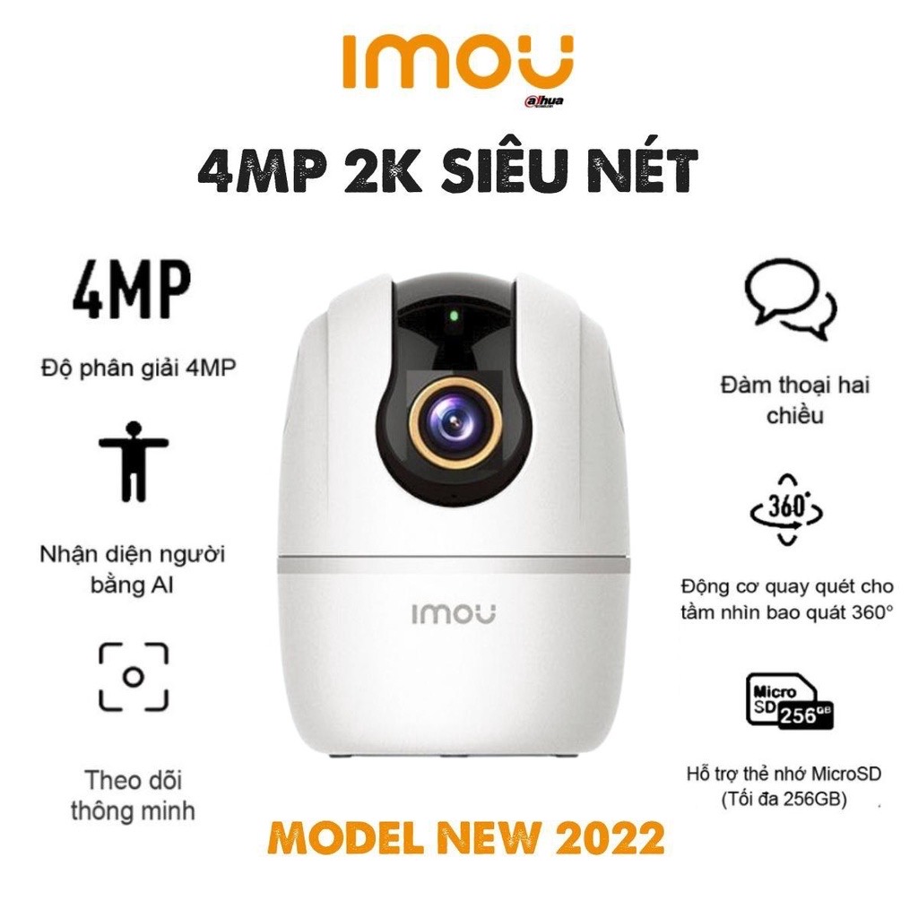 Camera Wifi IMOU A42P 4.0MP/A22EP 2.0MP, xoay 360đ, Đàm thoại 2  chiều, chính hãng Viango phân phối, Fullbox Nguyên Seal