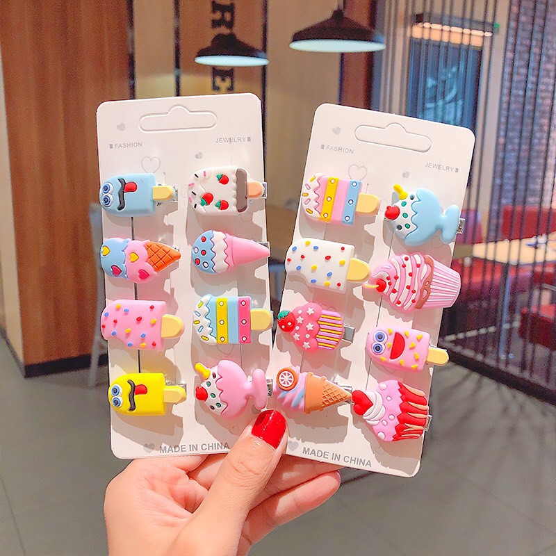 Set 10 kẹp tóc xinh xắn dễ thương nhiều màu sắc D24