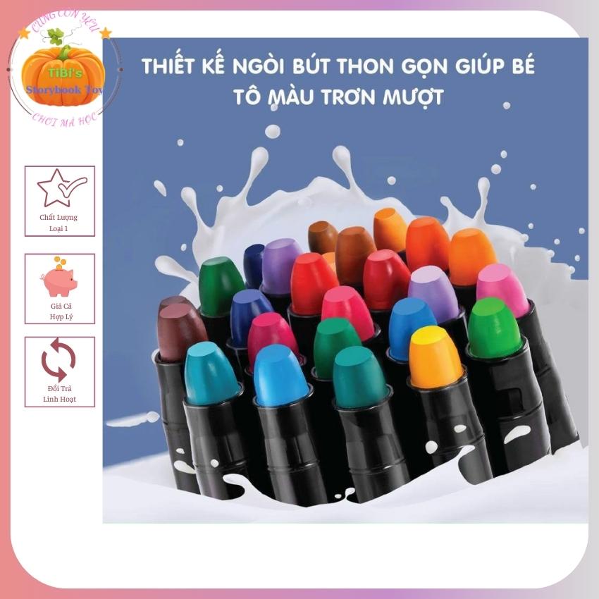 Hộp bút màu sáp uek chính hãng 24 màu, đứng đầu trong lựa chọn bút màu cho các con
