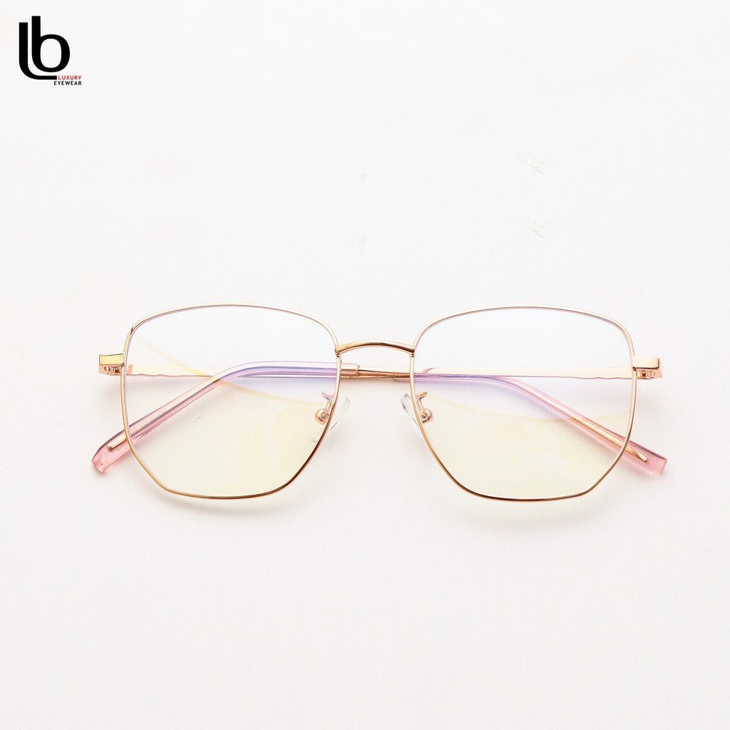 Gọng kính - vuông vát góc - kim loại cao cấp - bamboo 72 565 - đen, bạc, hồng, tím, xanh - lb eyewear