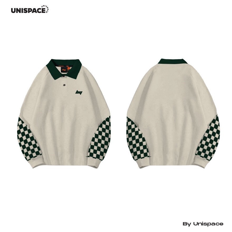 Áo sweater polo shirt local brand By UniSpace áo khoác tay dài form rộng