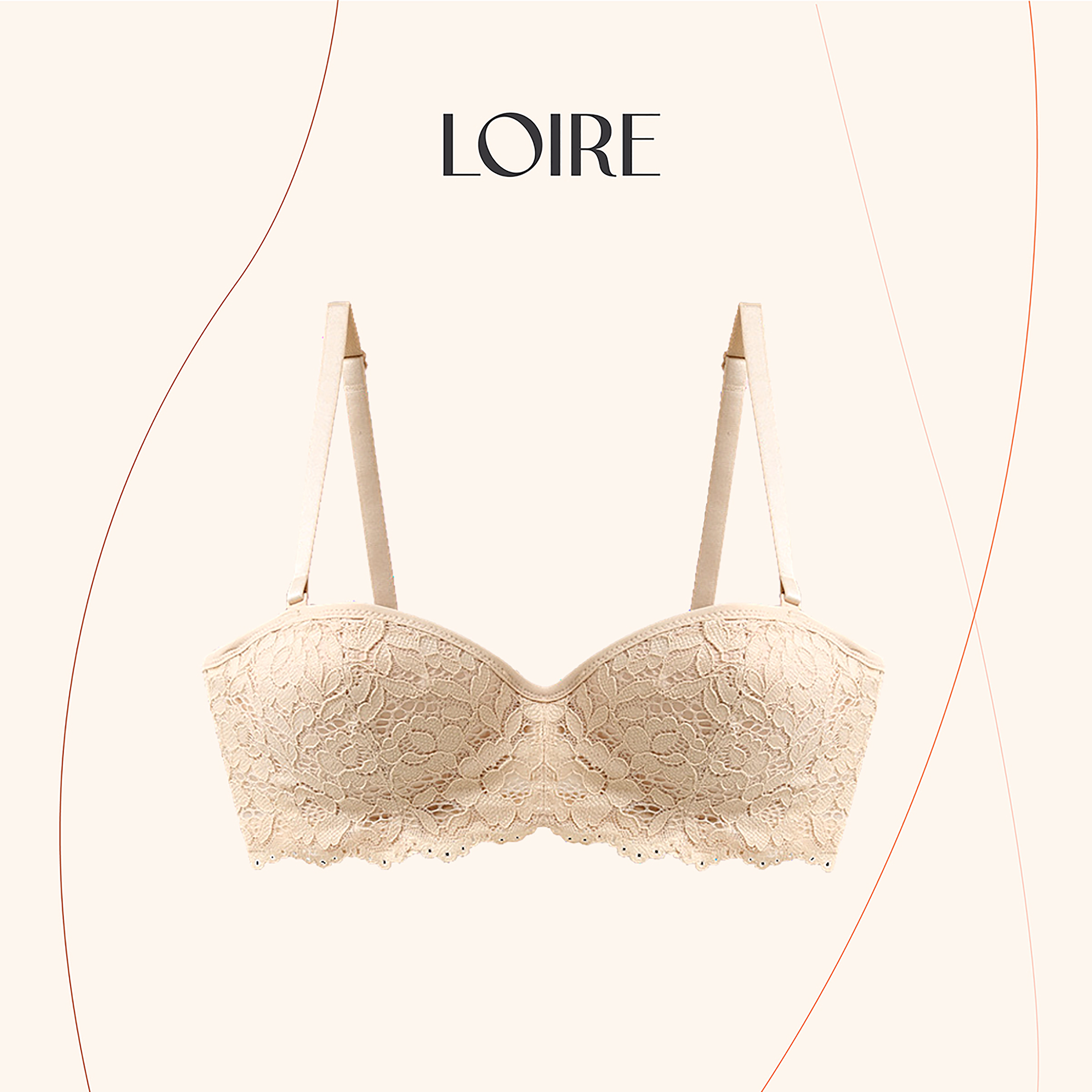 Áo Lót Có Gọng Cúp Ngang Ren Mềm LOIRECHIC BRQ07