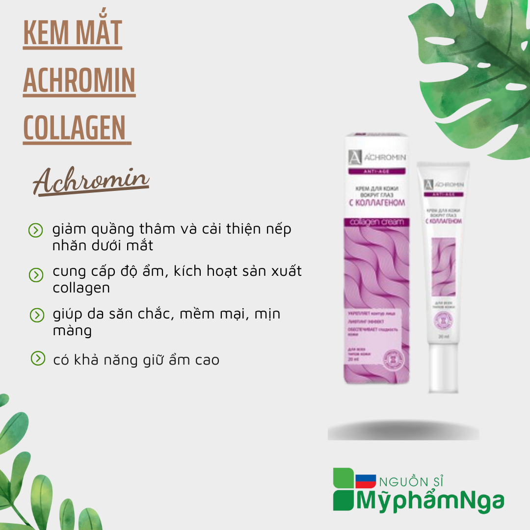 Kem mắt Achromin Collagen trẻ hóa mắt giảm nếp nhăn