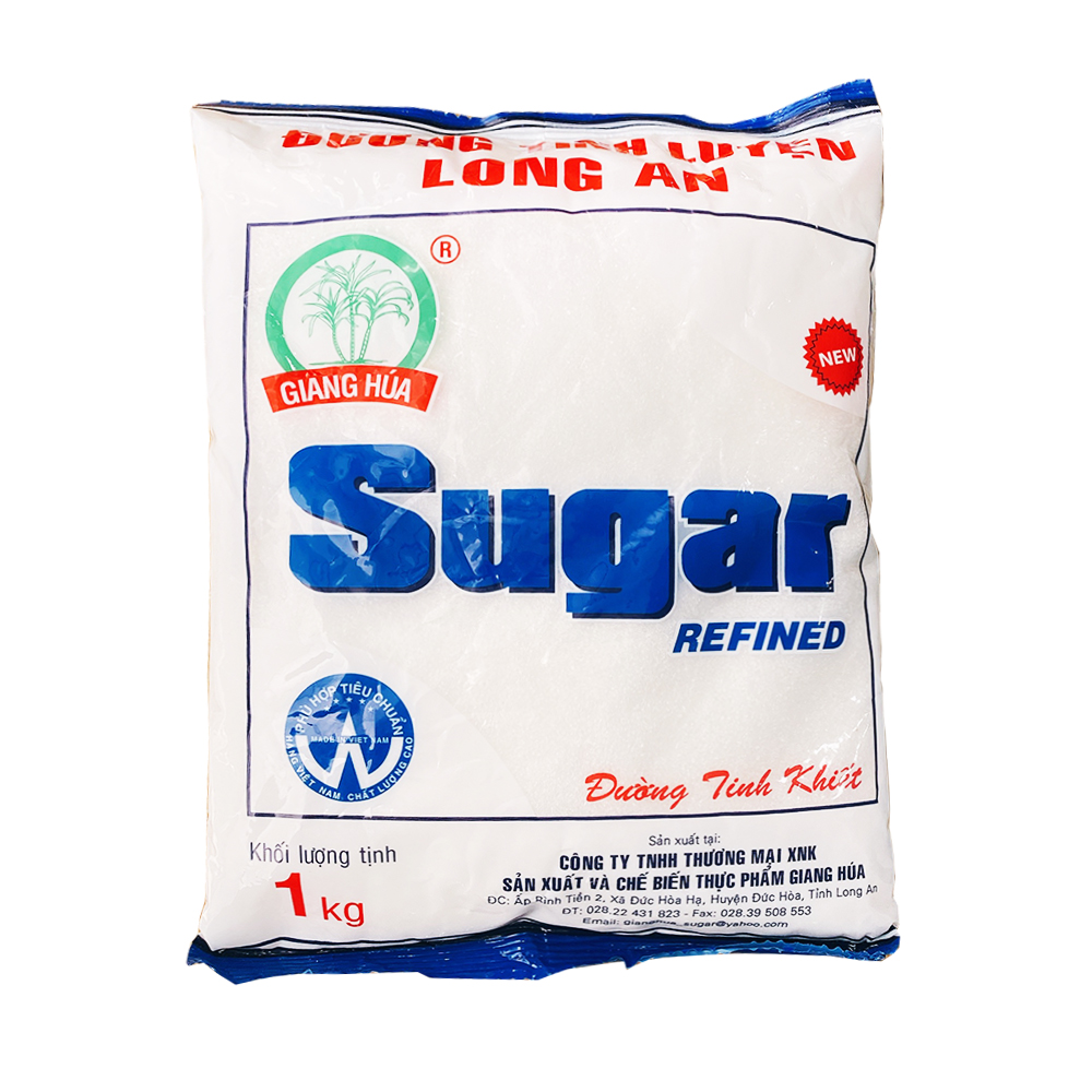 Bịch 1kg đường cát trắng tinh luyện siêu sạch Long An