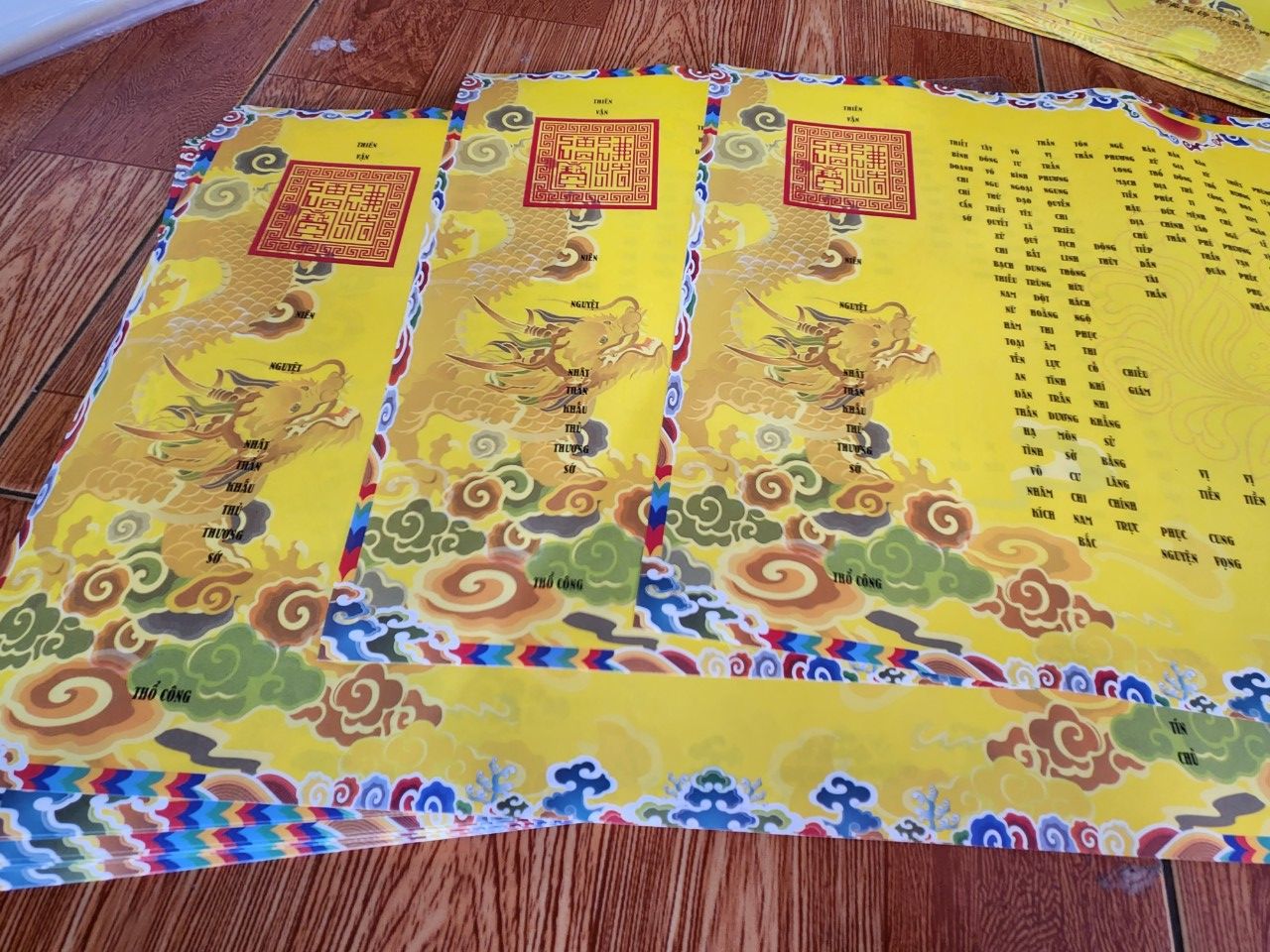 100 tờ giấy in sớ rồng chầu thủy ba khổ 30x47cm