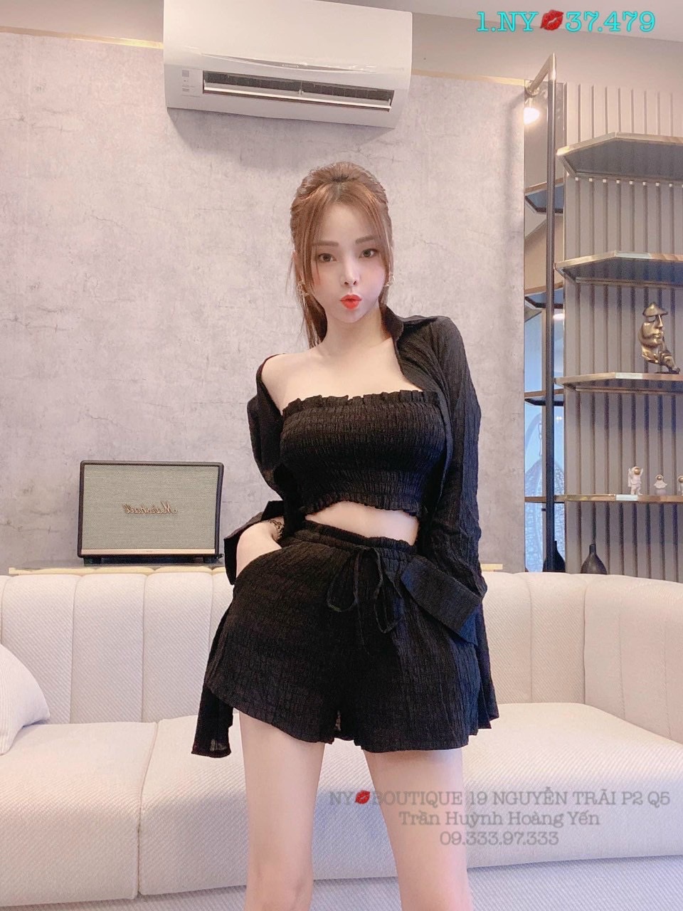 Set bộ 3 món đi biển sơ mi siêu xinh form 50kg trở lại