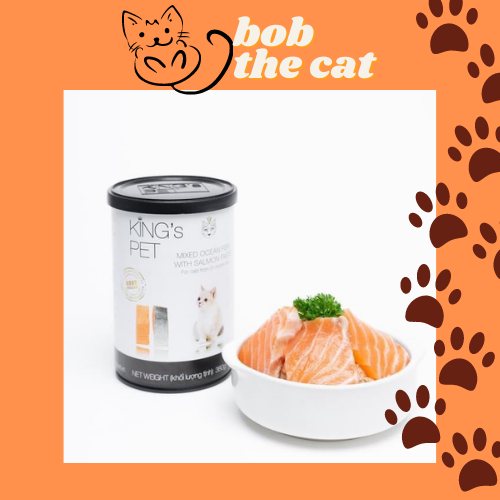 Pate King's Pet Hỗn Hợp Cá Hồi Lon 380g