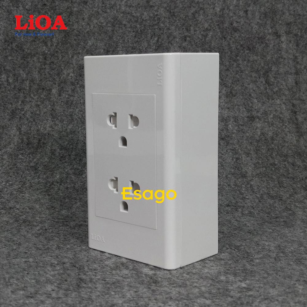 [HCM]Combo ổ cắm điện đôi 3 chấu 16A LiOA (3520W) - Lắp nổi