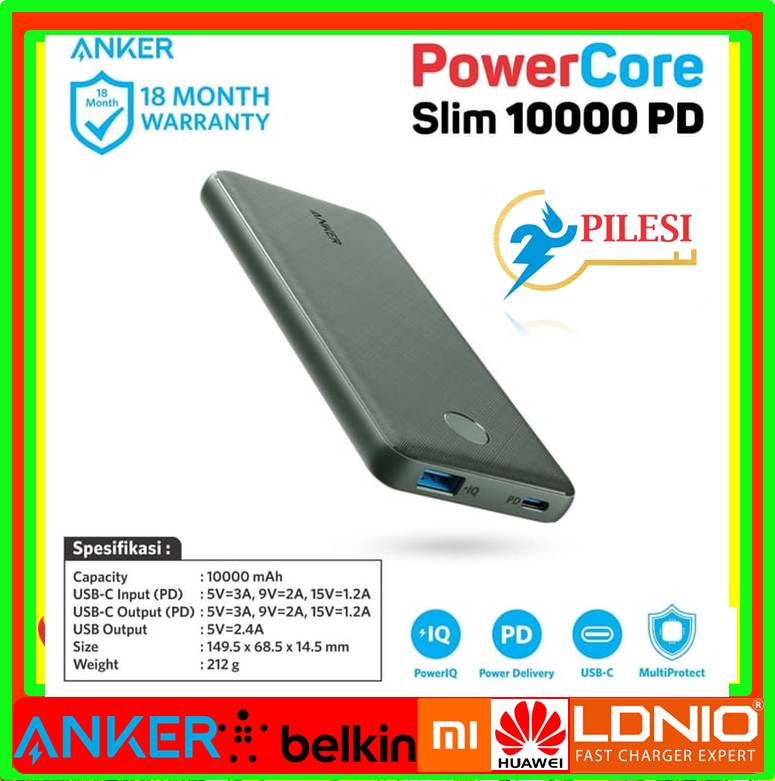 Pin sạc dự phòng anker powercore slim 10000 pd - a1231 không box hàng chính hãng