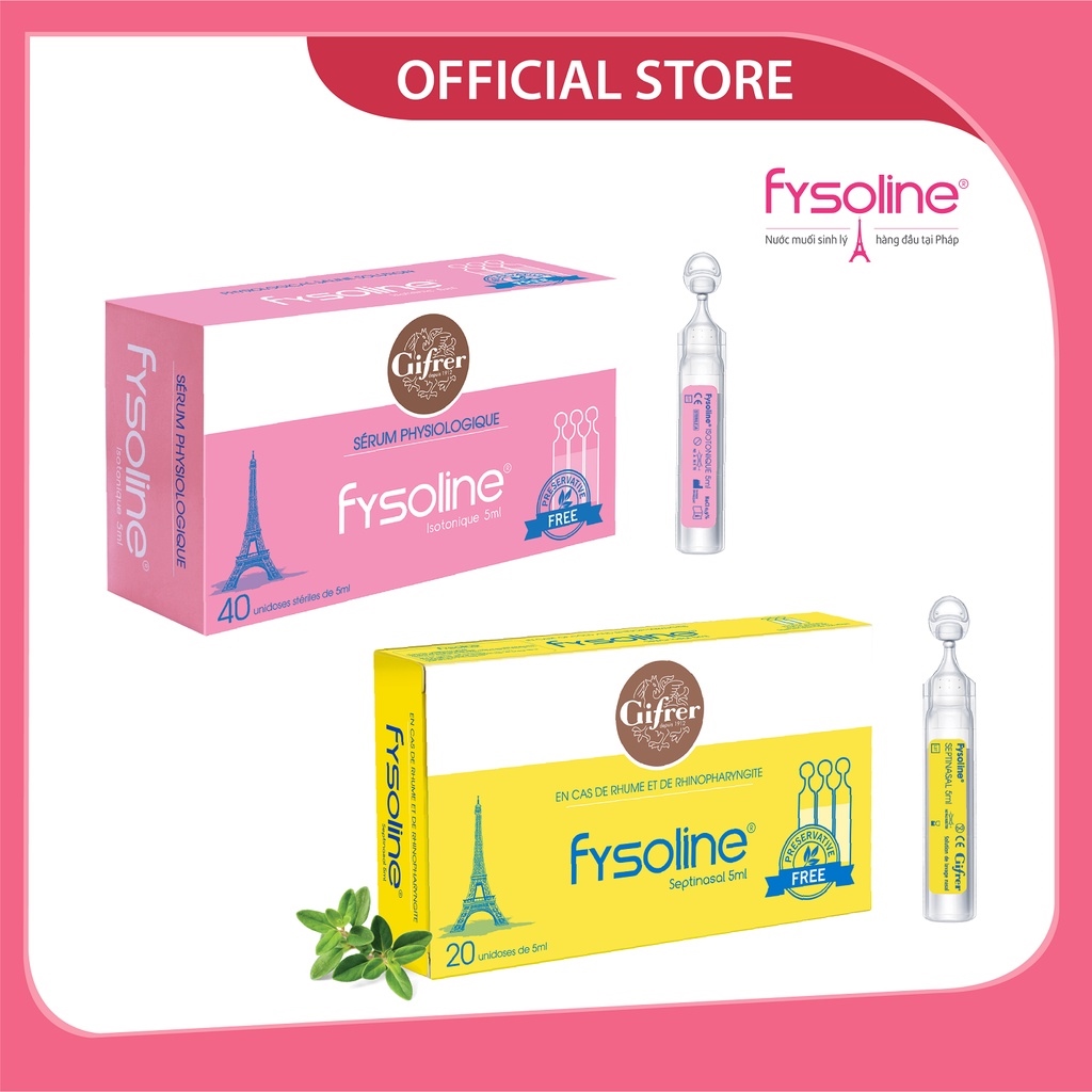 [Mã LTP50 giảm 50000 đơn 150000] Combo Nước muối sinh lý Fysoline - Vệ sinh mắt mũi miệng