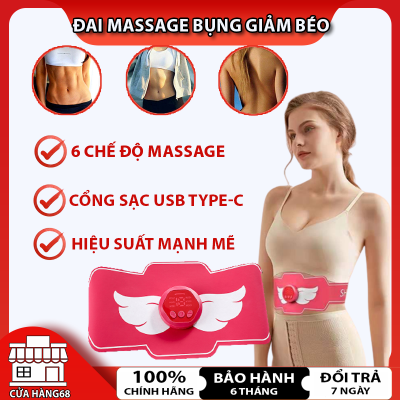 Đai massage giảm mỡ bụng, máy massage bụng giảm mỡ, đai massage đánh tan mỡ hiệu quả, đai massage lưng, cổ vai gáy cho nam nữ, người tập gym, massage giảm mỡ bụng sạc pin, đai nịt bụng tập gym