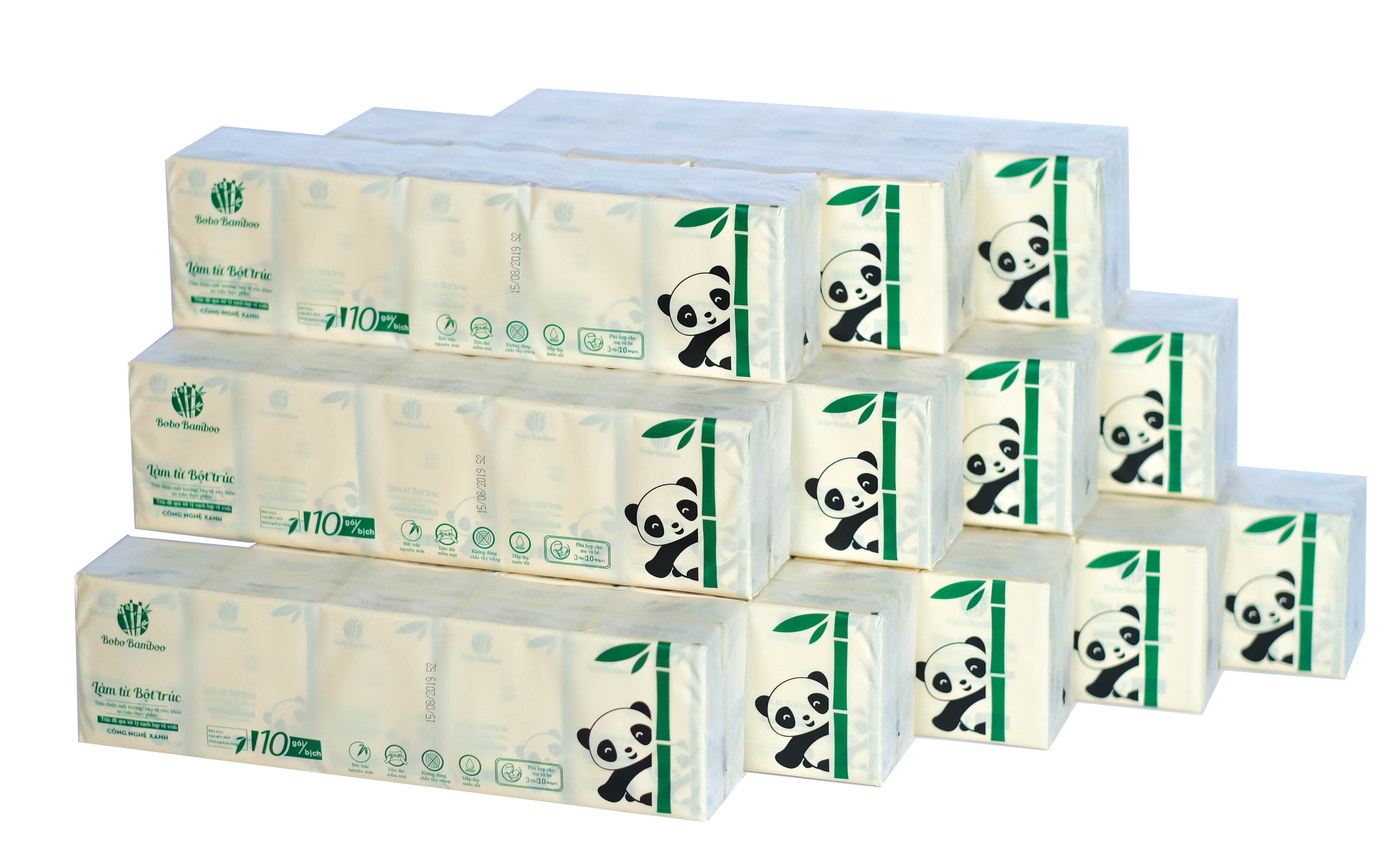 Thùng 120 gói bỏ túi Khăn giấy cao cấp Bobo Bamboo
