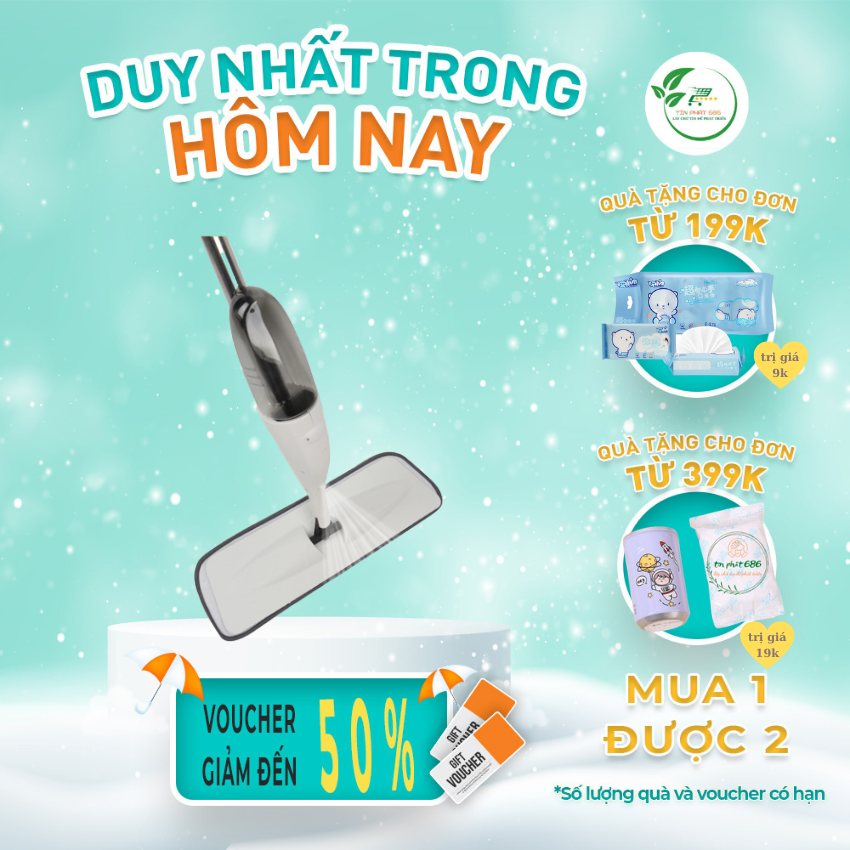 HCMCHỐT ĐƠN NHẬN QUÀ TẶNG 5K Cây lau nhà phun sương thông minh, chổi lau