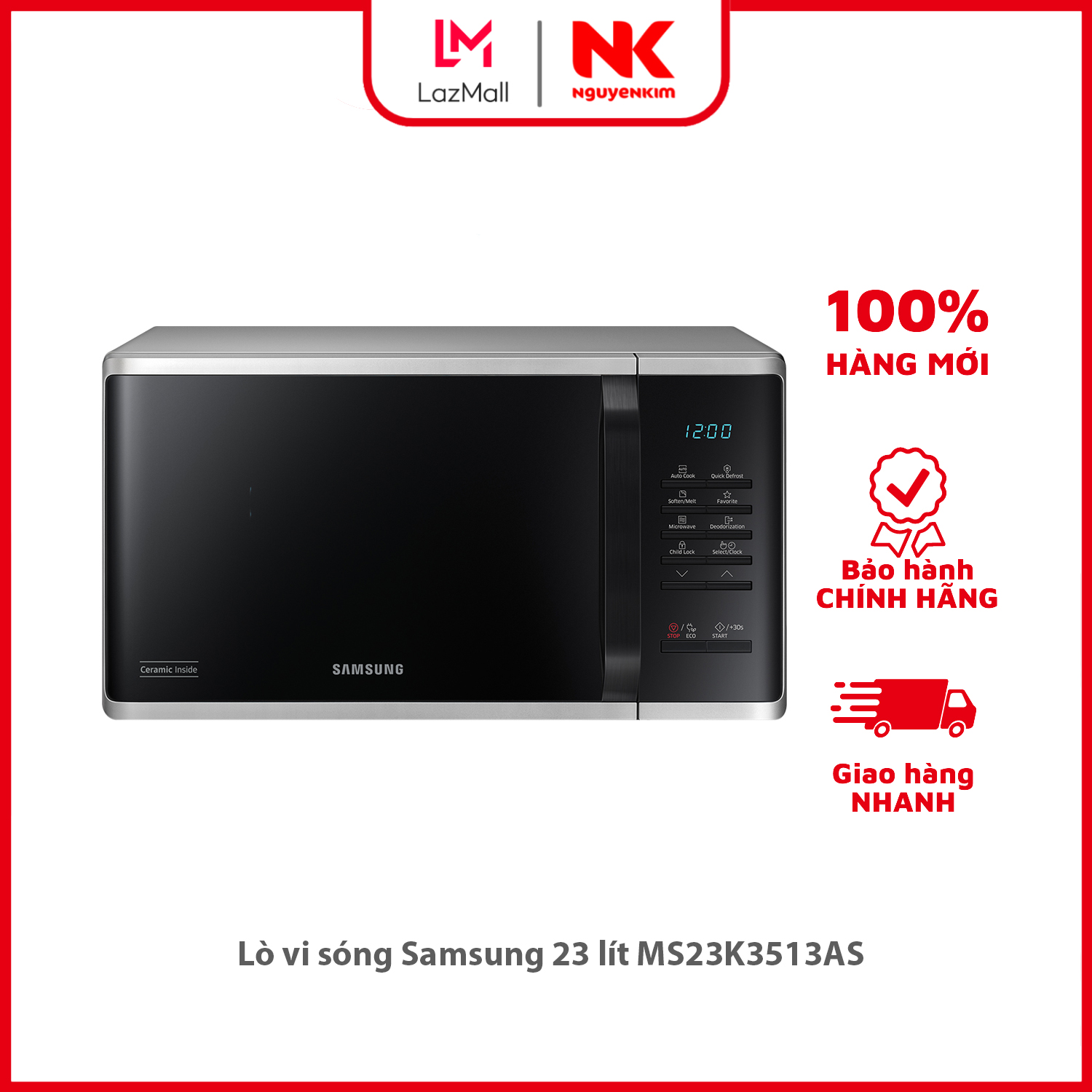 Lò vi sóng Samsung 23 lít MS23K3513AS