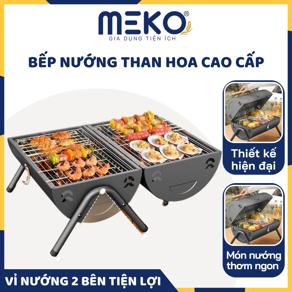 Bếp nướng than hoa dã ngoại gấp gọn ngoài trời, bếp nướng cao cấp nướng thịt, nướng hải sản loại mới 2023