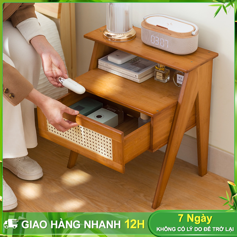 BOHO Tủ đầu giường phòng ngủ tủ nhỏ hiện đại tối giản cho giường tủ gỗ cao cấp với cảm giác sang trọng kệ để đồ phòng ngủ