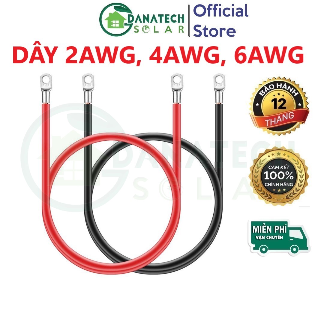  Dây nối bình acquy pin lithium 2AWG 4AWG 6AWG dây điện AWG siêu mềm chịu nhiệt cao 200 độ C 