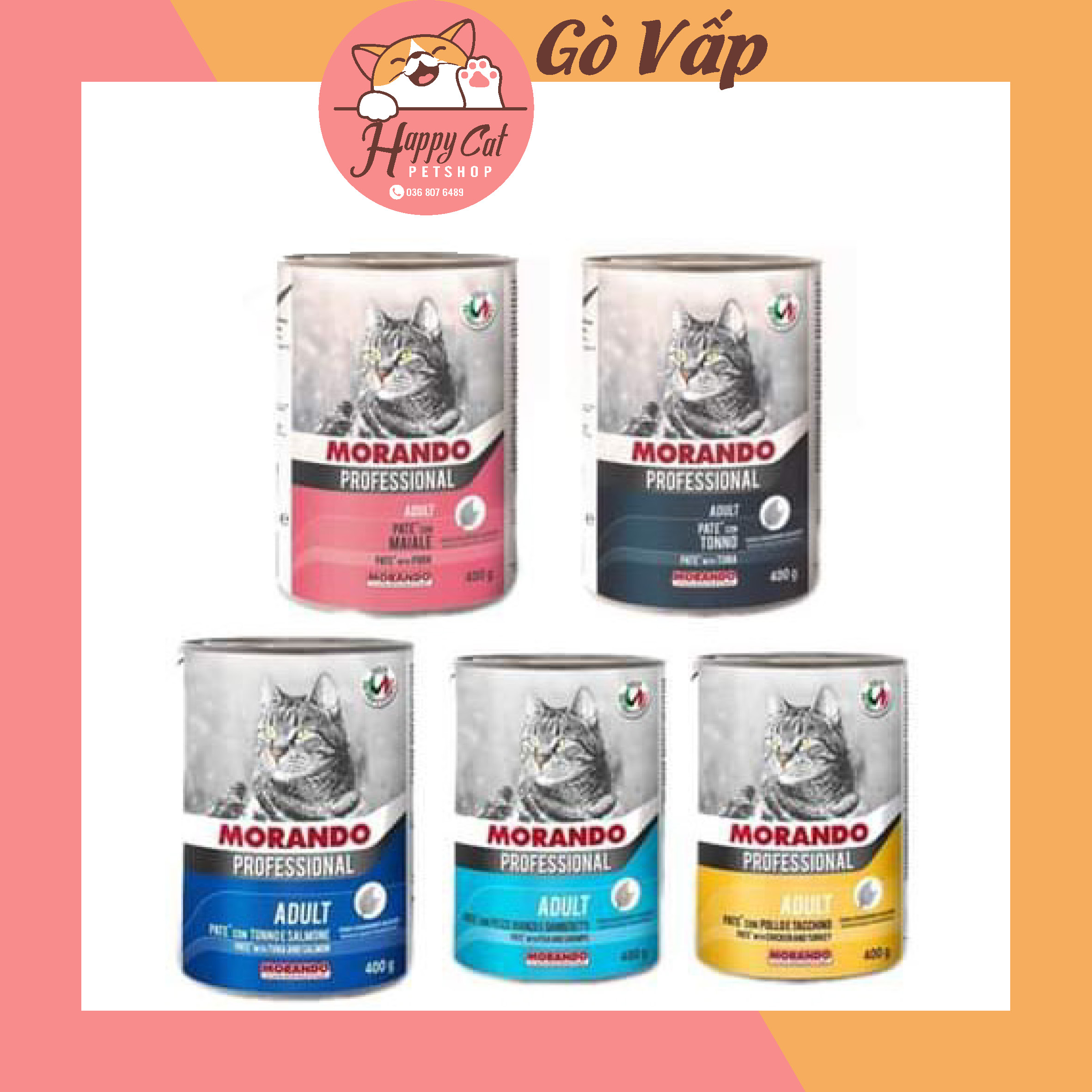 Pate lon miglior gatto - morando cho mèo 400gr - happycat