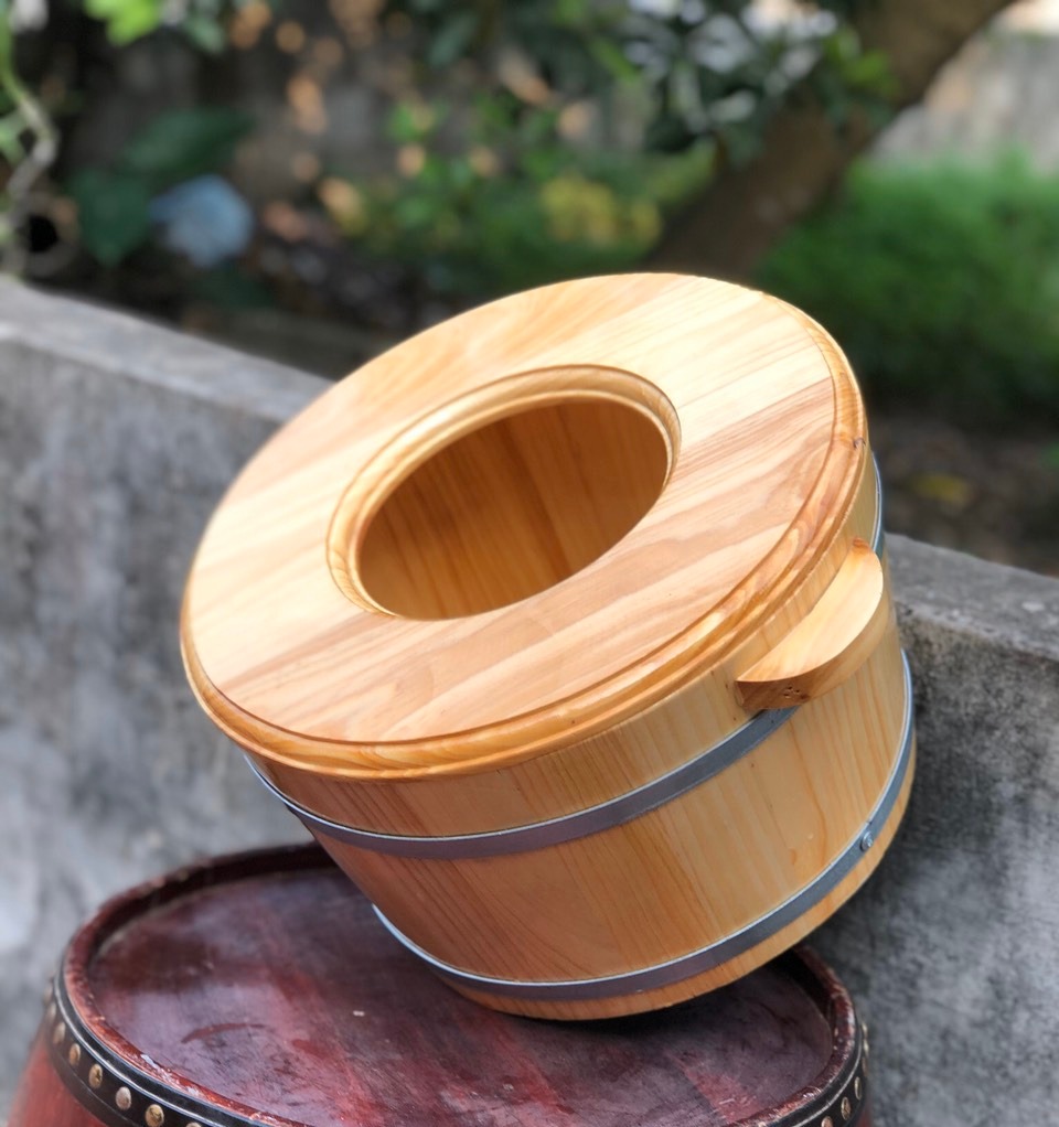 Chậu ngâm mông gỗ thông - Chậu ngâm hậu môn - Chậu xông trĩ