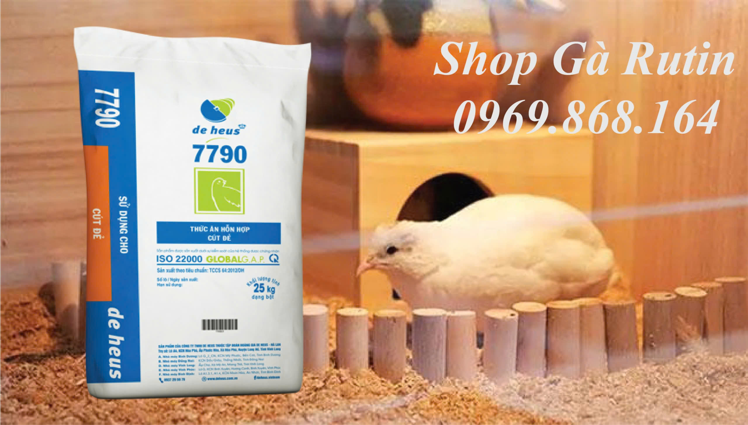 Cám De Heus 7790 dành cho gà Rutin và chim cút đẻ - Giúp Gà Rutin đẻ sai trứng tỉ lệ 85%
