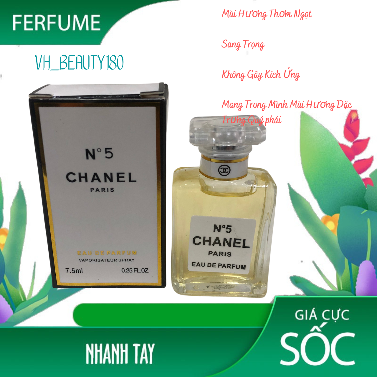 Nước hoa chiết c.h.a.n.e.l n5 7,5ml cao cấp