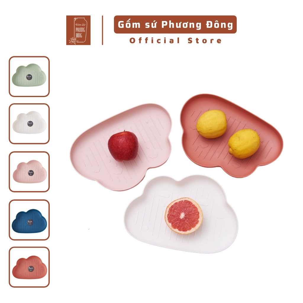 Khay ăn dặm, đĩa ăn, đĩa đựng trái cây cho bé mã PD043 hình mây chất liệu nhựa PP an toàn với trẻ nhỏ