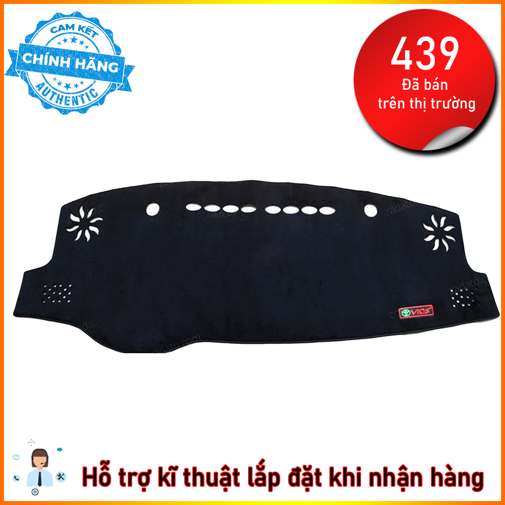 Thảm taplo lông cừu đế cao su chống trượt xe Toyota Vios 2019-2020-2021-2022