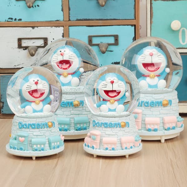 Quả cầu pha lê hộp nhạc hình Doremon siêu đáng yêu