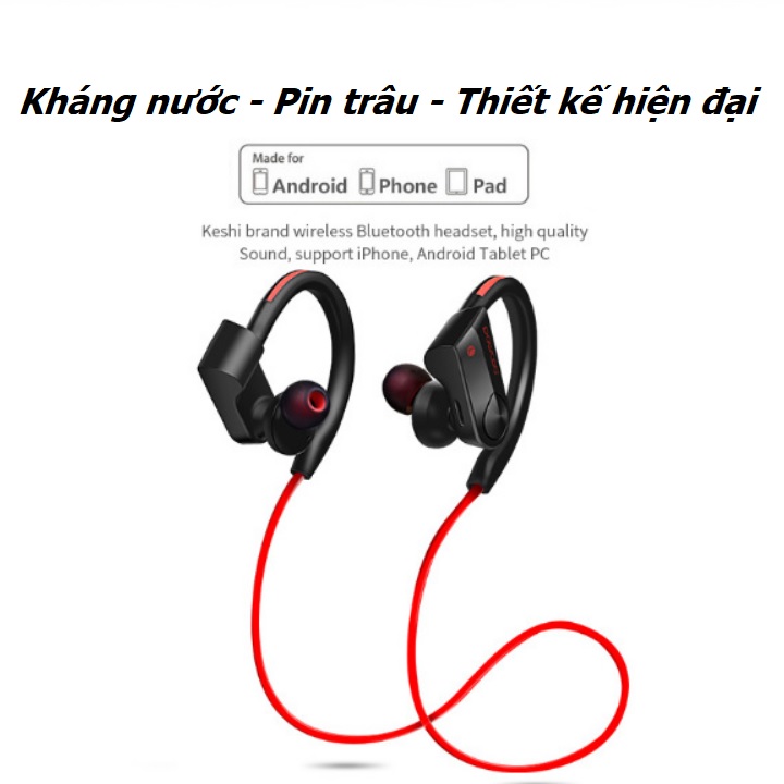 Tai nghe Bluetooth kháng nước music pin trâu K9