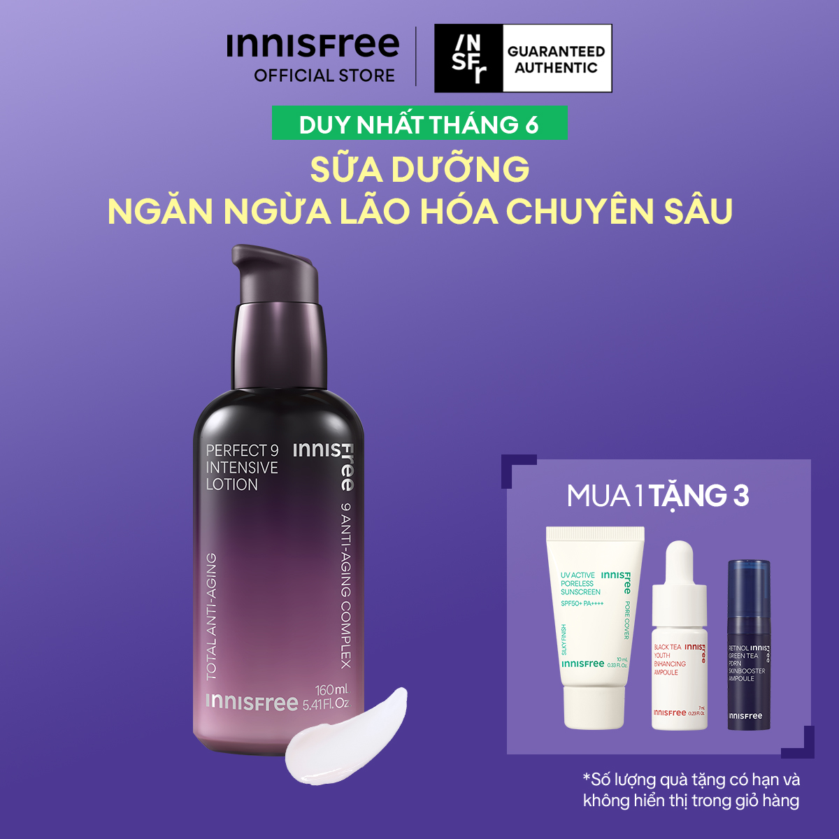 Sữa dưỡng ẩm ngăn ngừa lão hóa da chuyên sâu INNISFREE Perfect 9 Repair Lotion EX 160ml