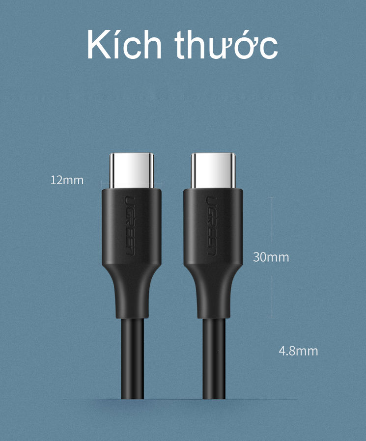 Cáp sạc nhanh 2 đầu USB type C 3.1 hỗ trợ PD100W, dòng 5A, tốc độ truyền dữ liệu 10Gpbs, độ phân giải 4K 60HZ Video Output dài 1m UGREEN US266 50232 Cáp sạc nhanh 2 đầu USB type C 3.1 hỗ trợ PD100W, dòng 5A, tốc độ truyền dữ liệu 10Gpbs, độ phân giải 4K 60HZ Video Output dài 1m UGREEN US266 50232