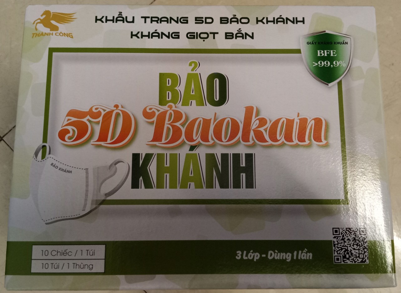 Thùng 100 chiếc khẩu trang 5d bảo khánh