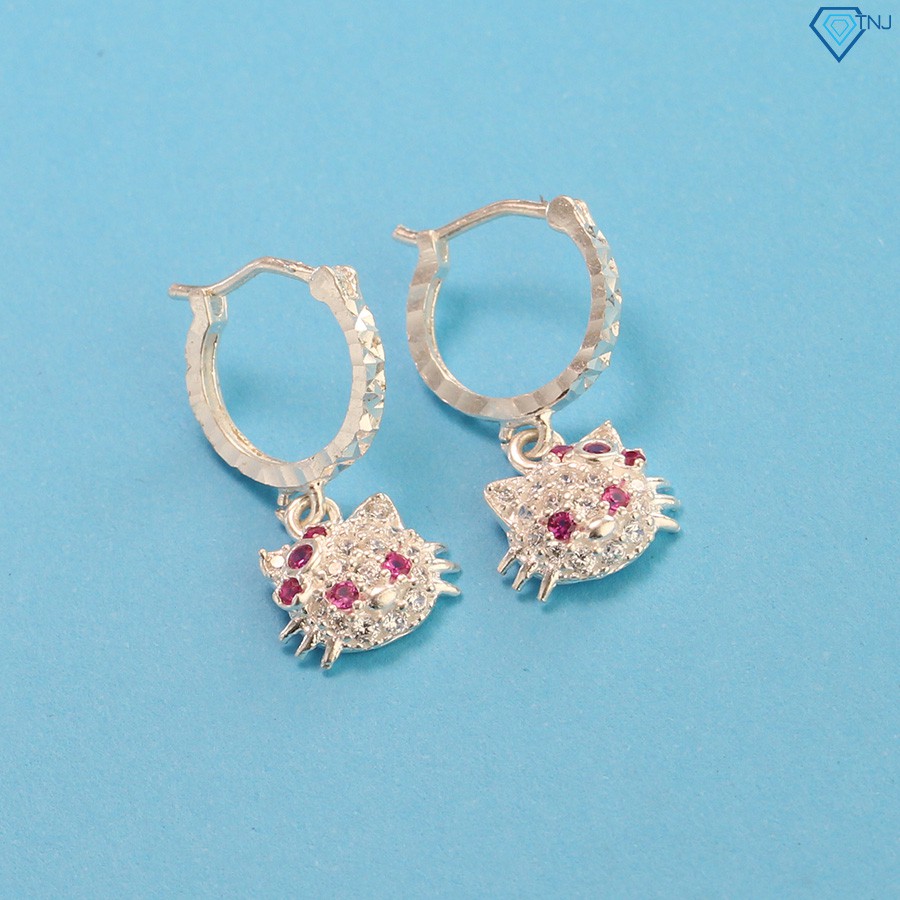 Bông tai cho bé gái bằng bạc hình Hello Kitty BTT0002 - Trang Sức TNJ